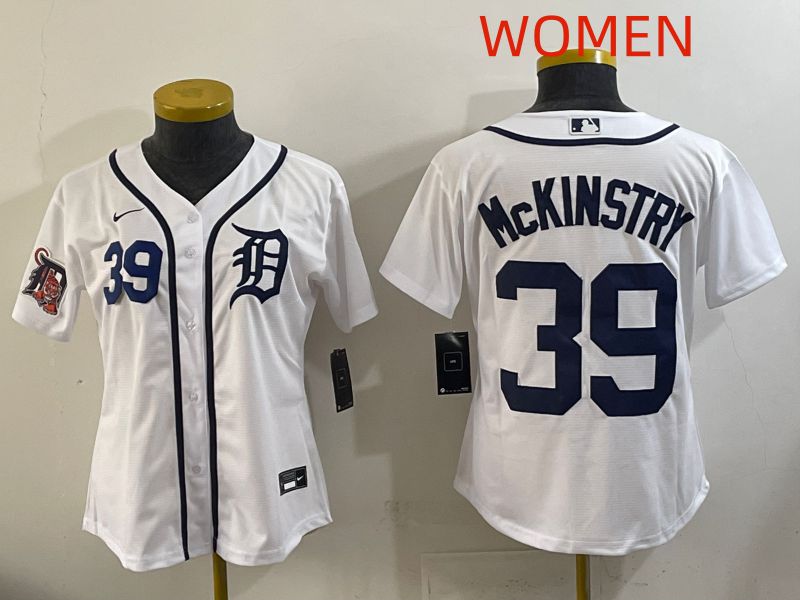 Women Detroit Tigers 39 Mckinstry White Game Nike MLB Jersey style 006